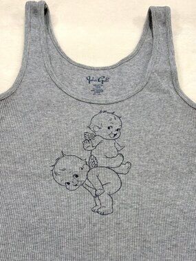 Brandy Melville John Gault 100% cotton gray cropped baby tank, OS